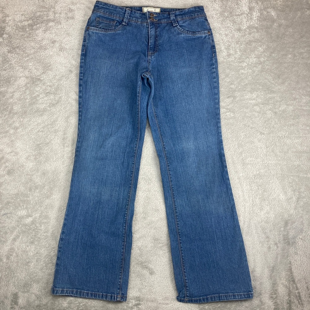 Sonoma Life Style Jeans Blue Wash Bootcut Denim Flap Pockets Women's Size 10‎